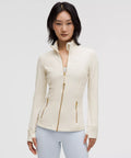 Define Jacket Set (ivory/Gold Zipper)